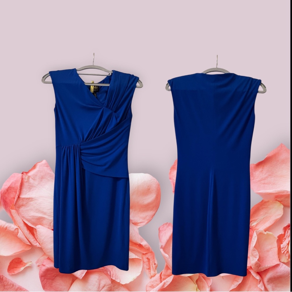 Laundry By Shelli Segal Asymmetrical Blue Dress